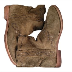 JOIE I Womens Palma Studded Suede Low Heel
Ankle Boots Brown Size 37.5 or 7.5